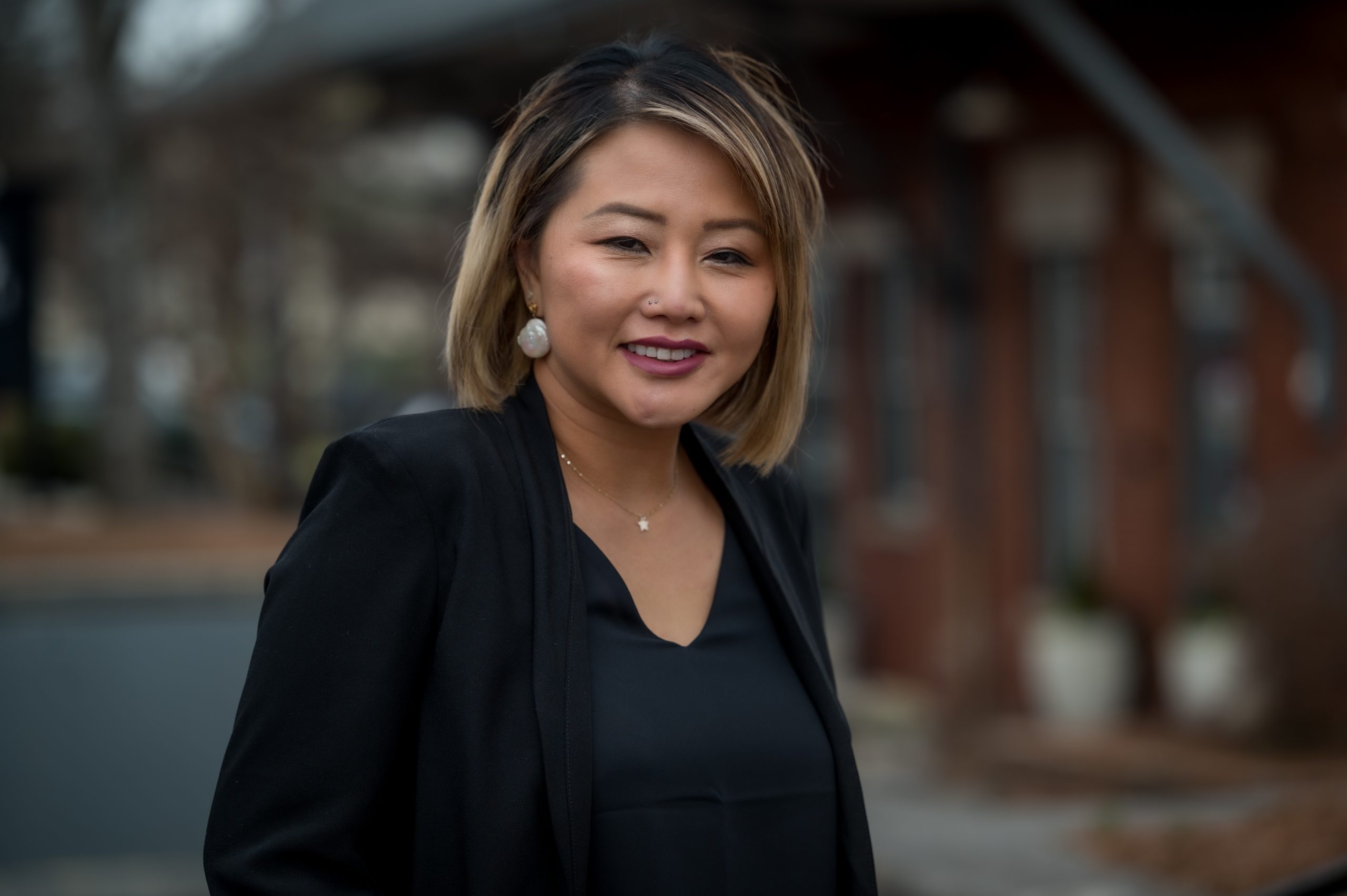 Tina Chung, Owner and Stylist at LOCKS Salon on Public Square in Cartersville, Georgia